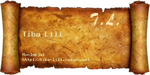 Tiba Lili névjegykártya
